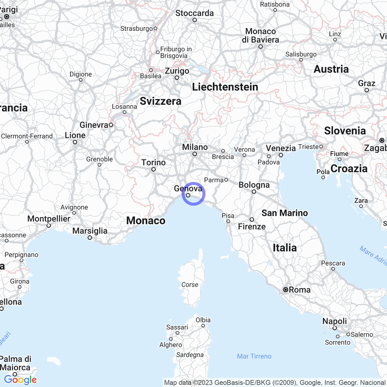 Mappa di Tassorello in Lumarzo