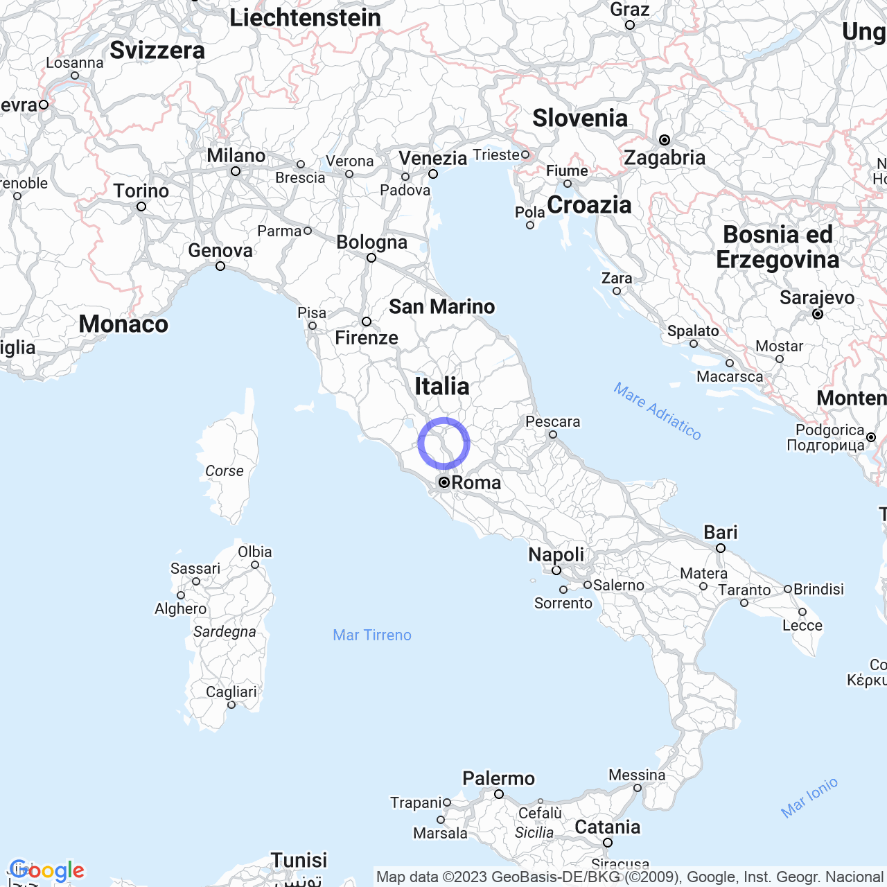 Mappa di Foglia in Magliano Sabina