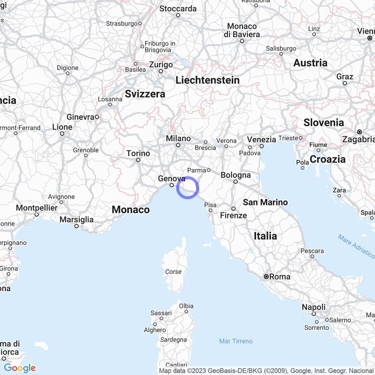 Mappa di Tavarone in Maissana