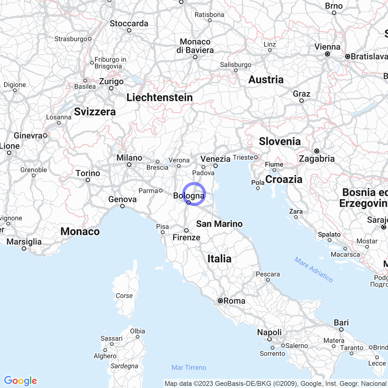 Mappa di Calabria in Malalbergo