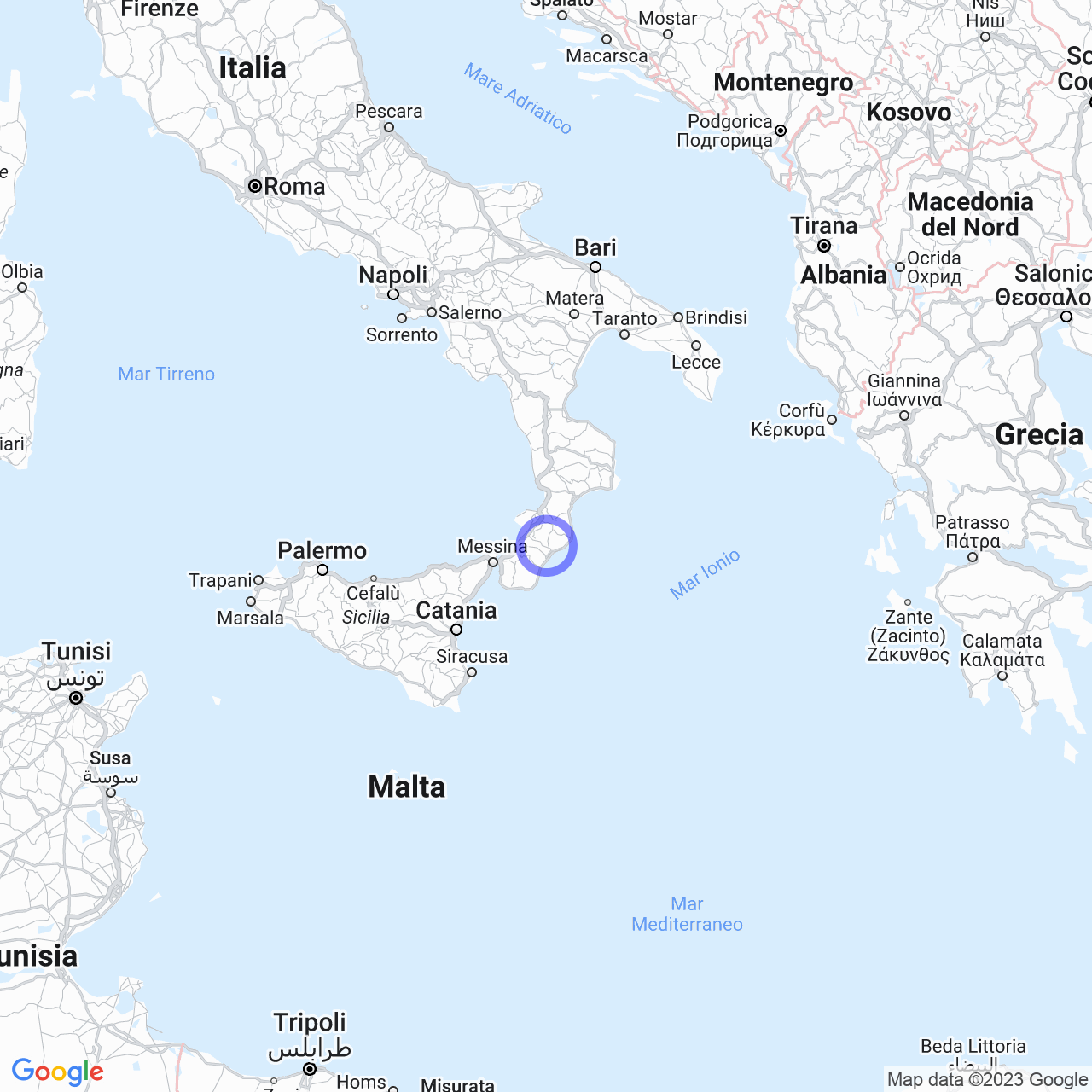 Mappa di Piani di Canolo in Mammola