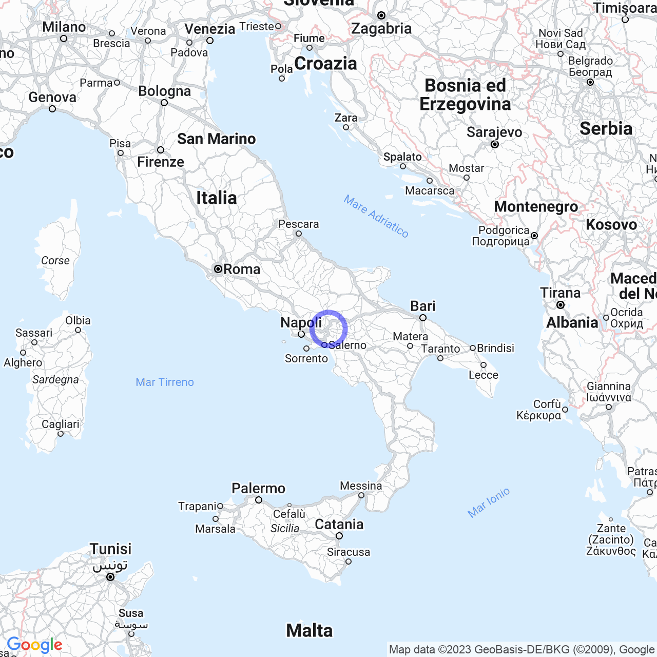 Mappa di Orni in Manocalzati