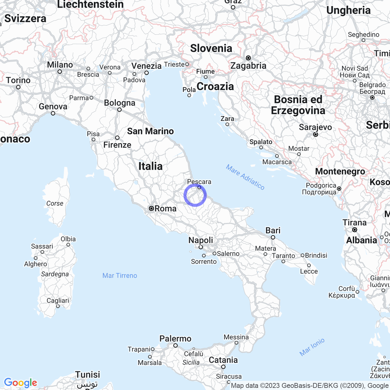 Manoppello Scalo: industrial and commercial center of the Val Pescara.