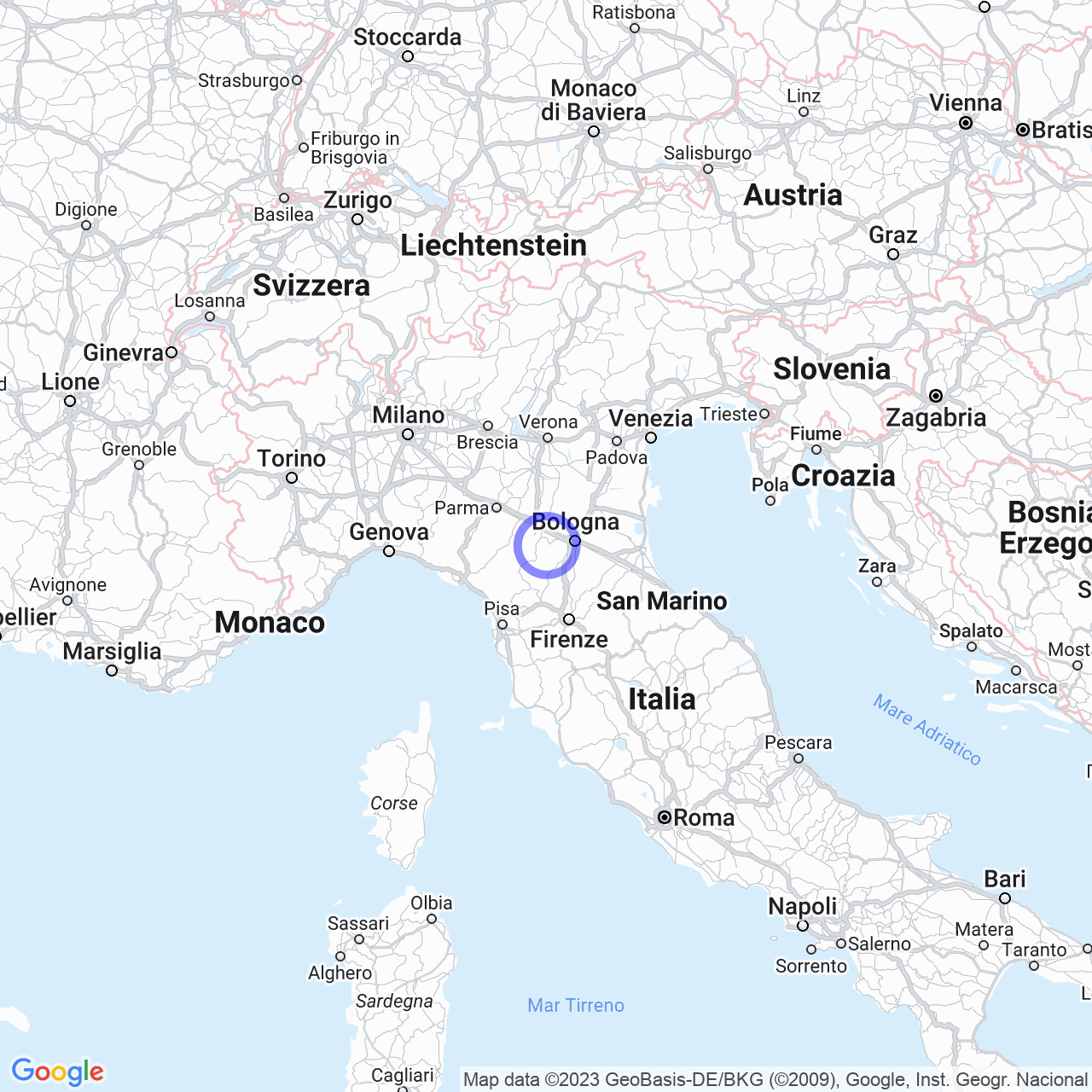 Mappa di Cà Bernabei in Marano sul Panaro