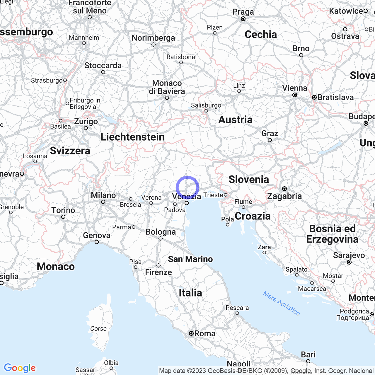 Mappa di Santa Maria del Piave in Mareno di Piave