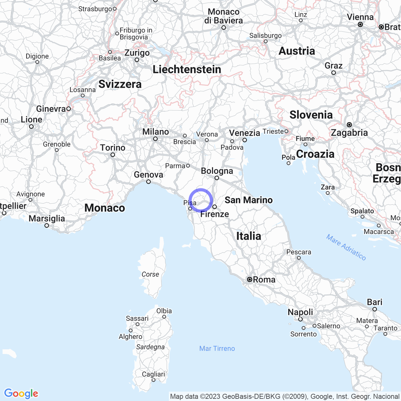 Mappa di Case Poli in Marliana