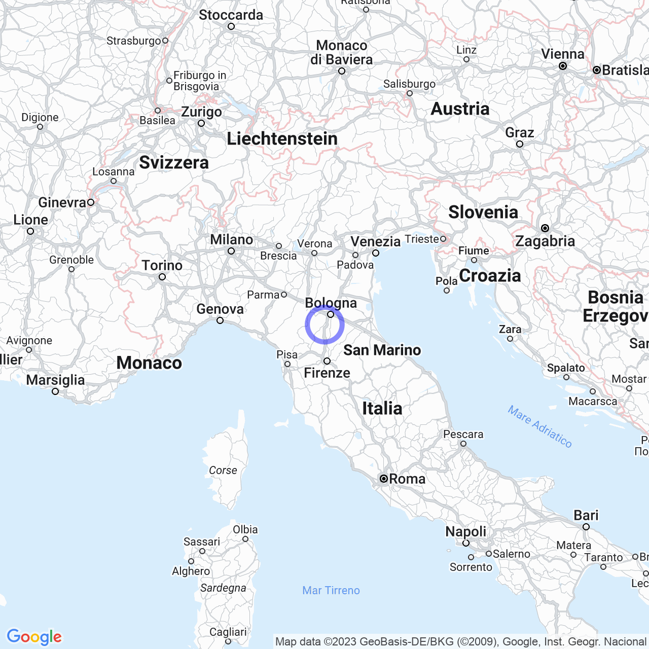 Mappa di Sirano in Marzabotto