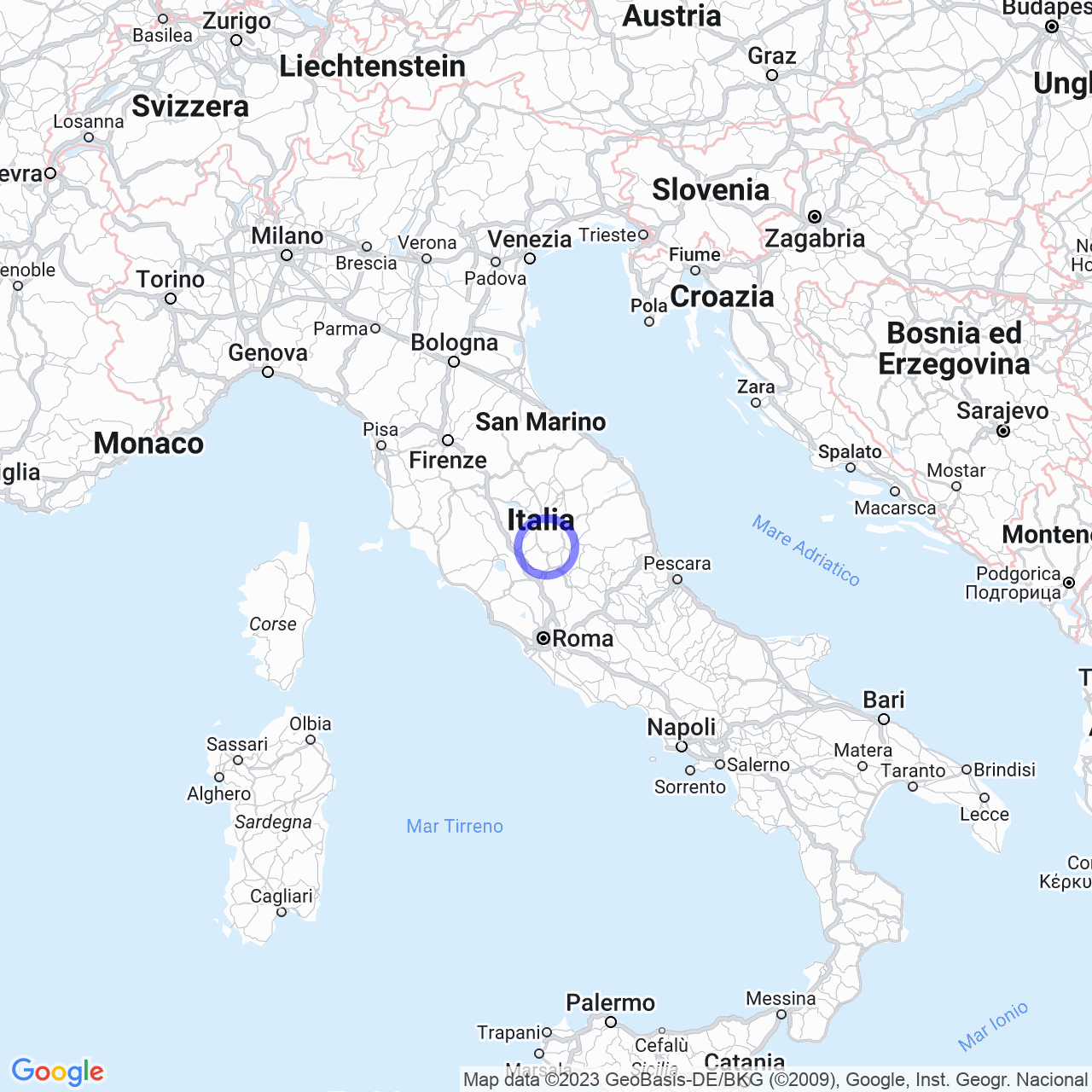 Mappa di Montignano in Massa Martana