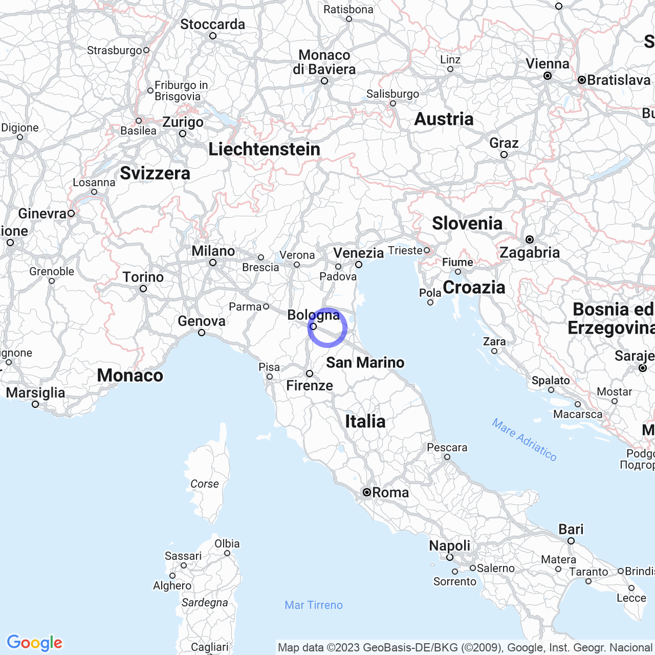 Mappa di Loreto in Medicina