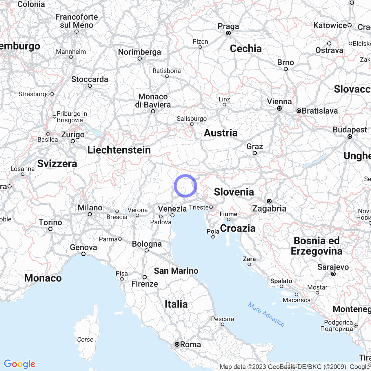 Mappa di Zona Industriale Monteli in Meduno