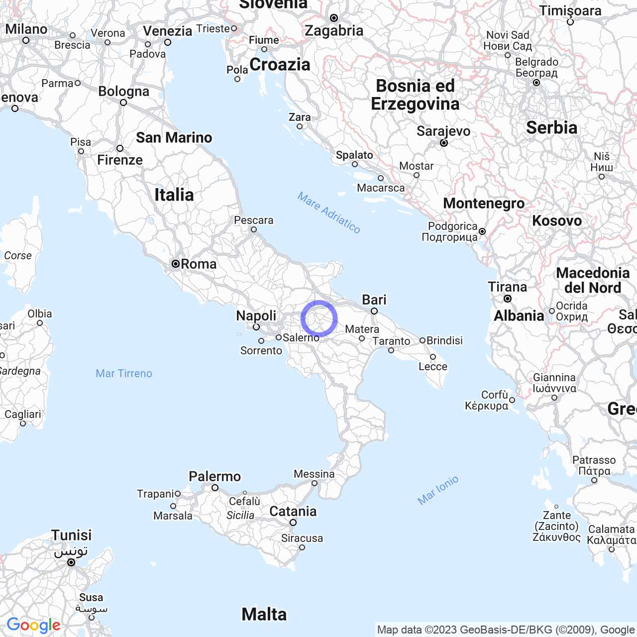 Mappa di Villaggio Piaggio in Melfi