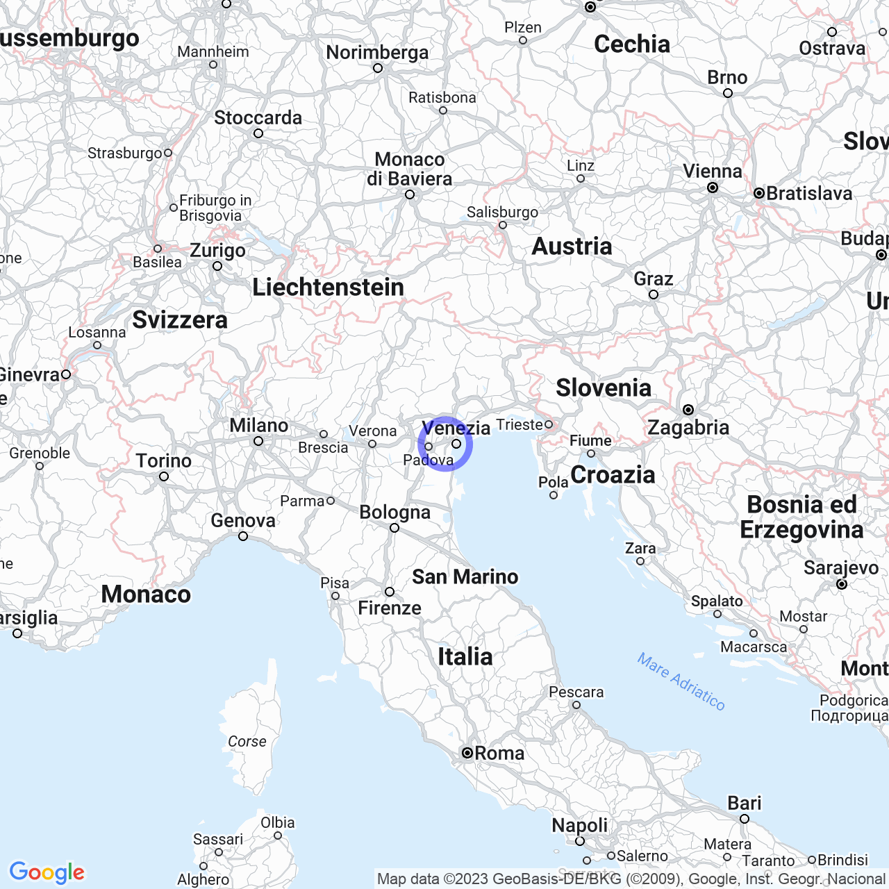 Mappa di Cà Tresievoli in Mira