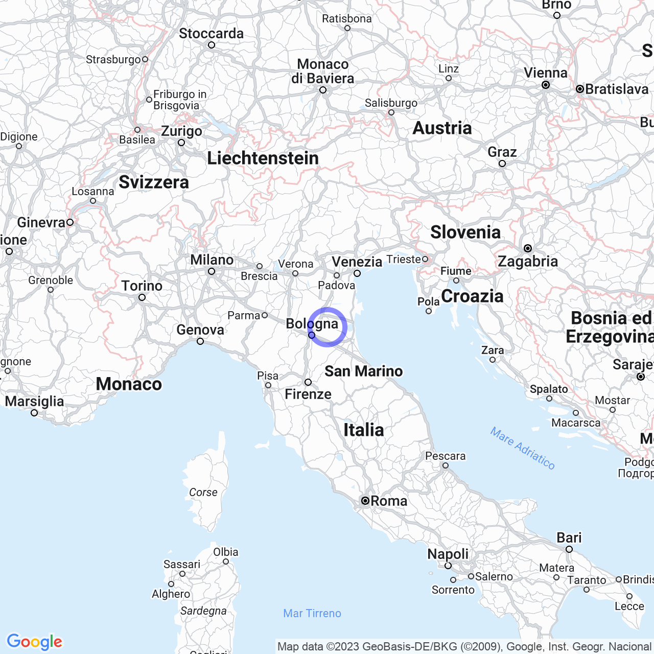 Mappa di Case Borra in Molinella