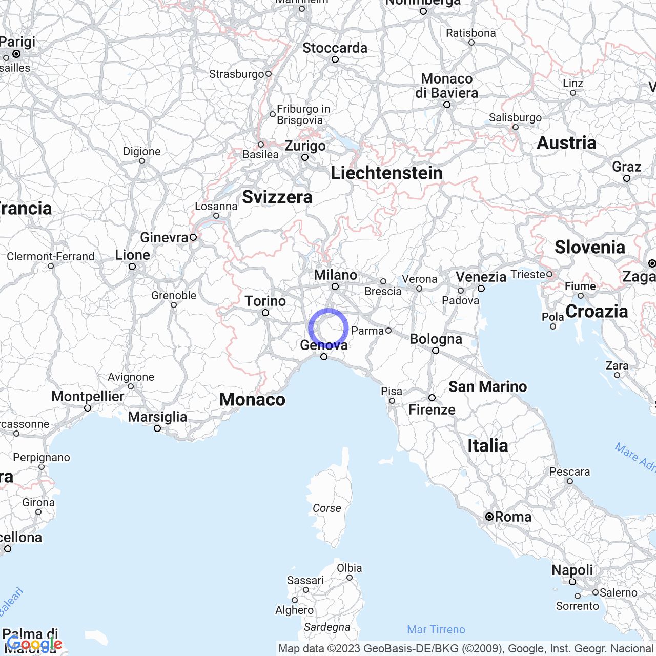 Mappa di Giarella in Momperone