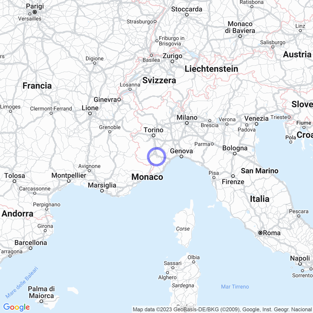 Mappa di Regione Gandolfi in Mondovì