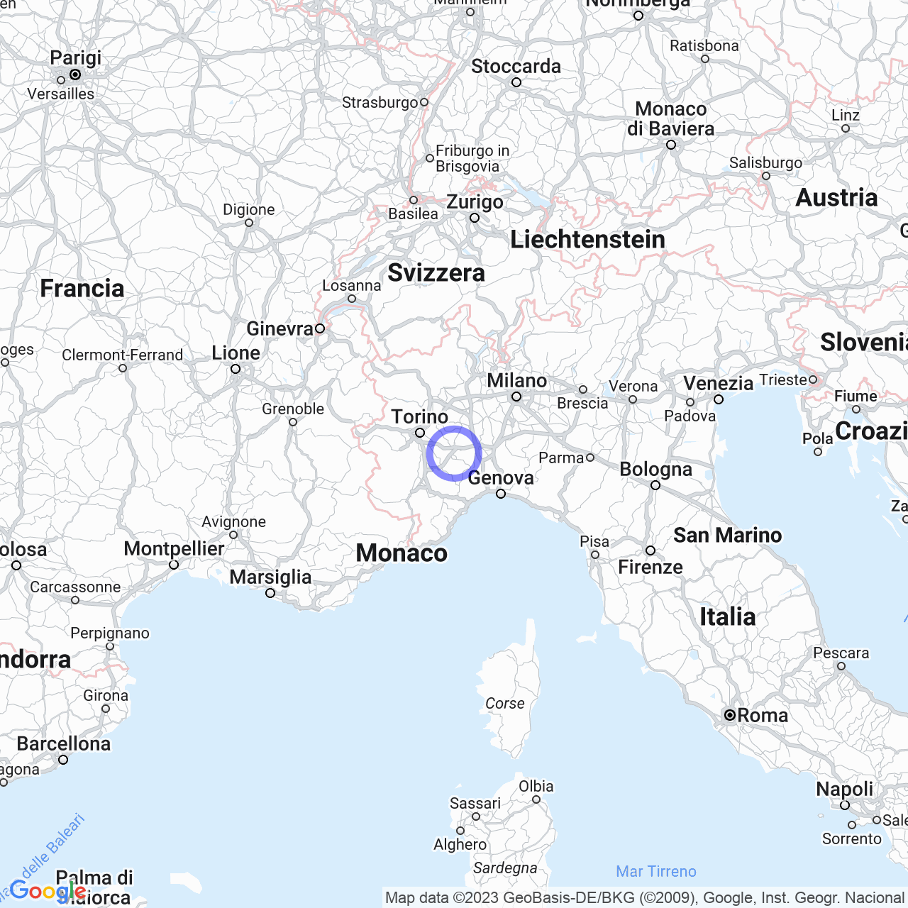 Mappa di Valbocchetto in Mongardino