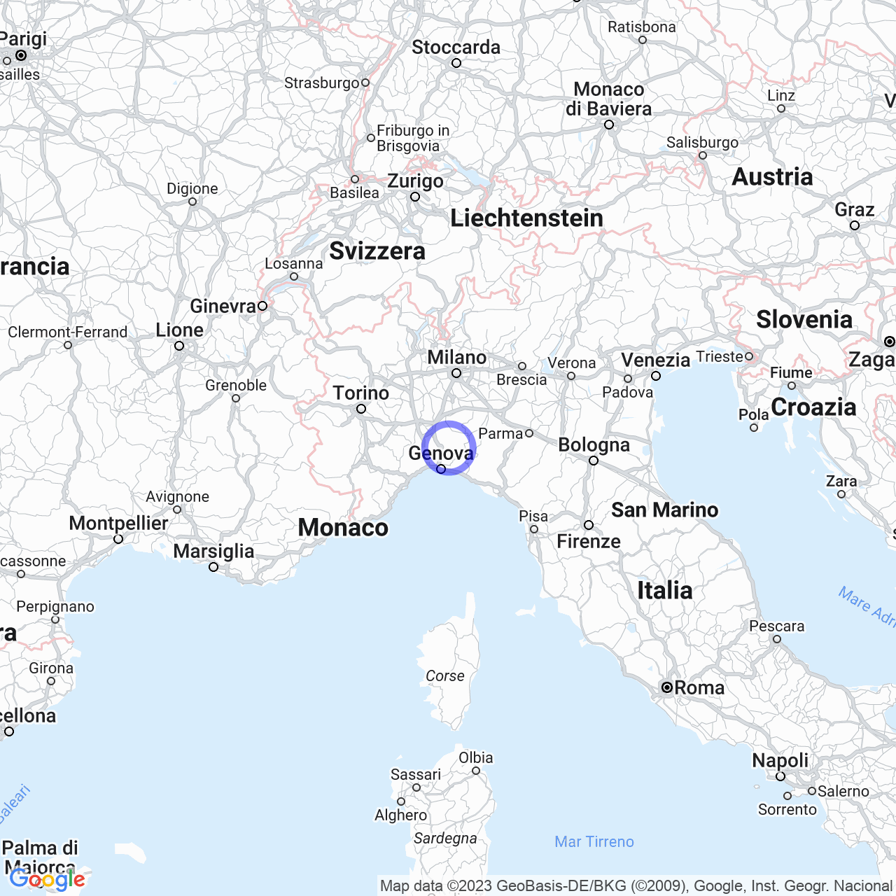 Mappa di Cavanna in Mongiardino Ligure