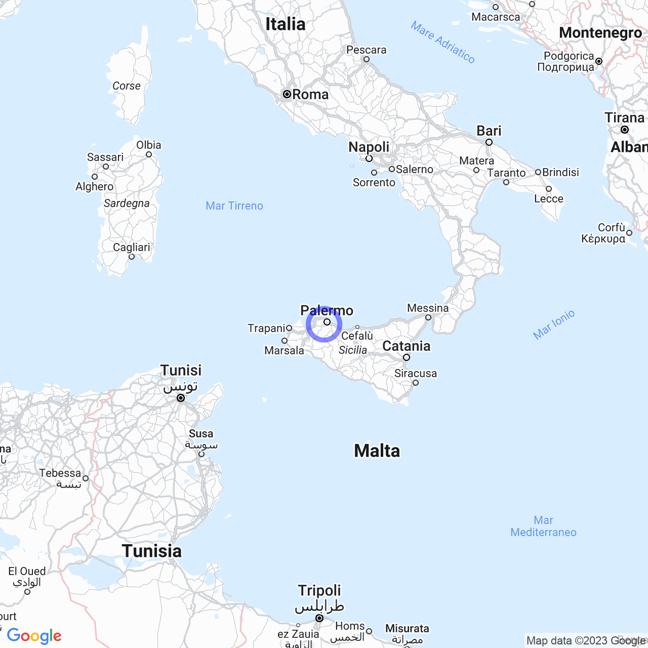 Mappa di Sagana in Monreale