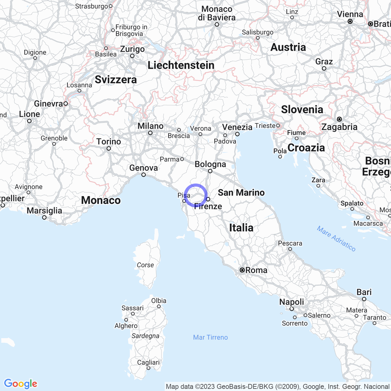 Mappa di Brogi in Monsummano Terme