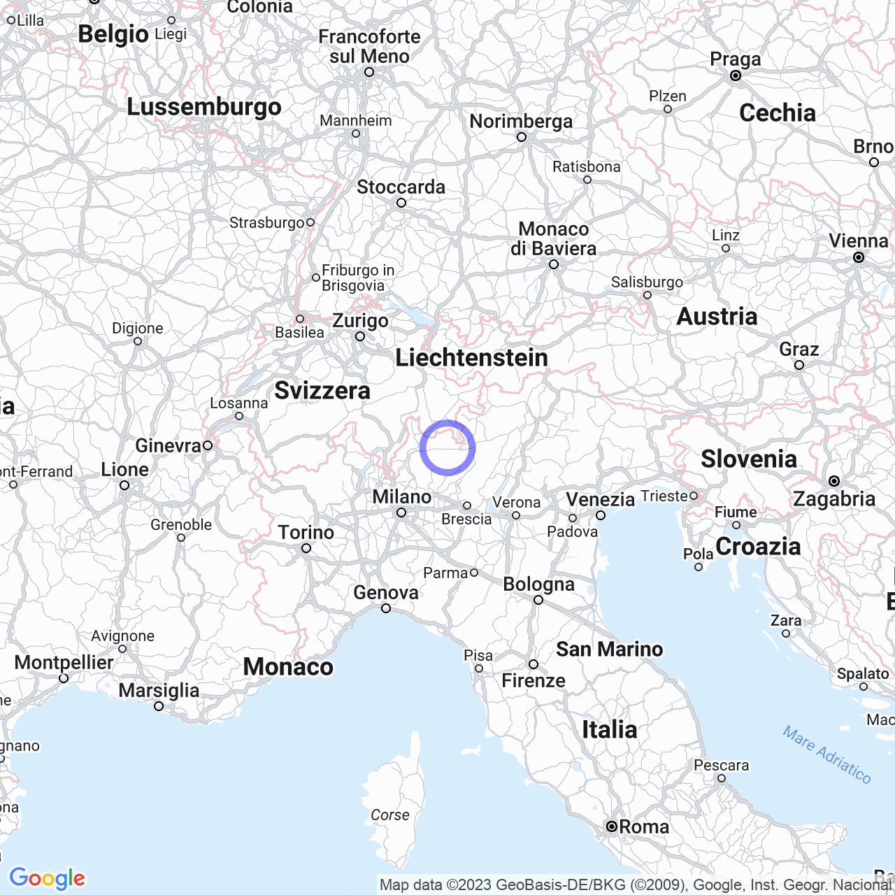 Mappa di Cà Pavadri in Montagna in Valtellina