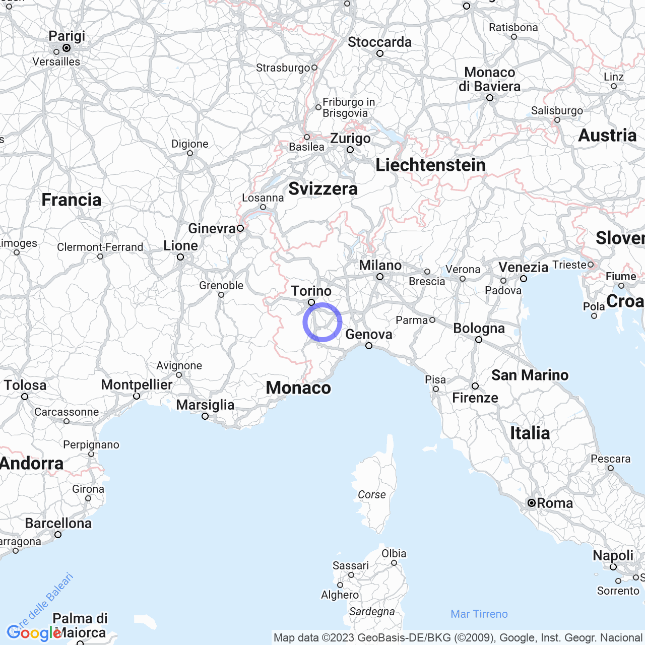 Mappa di Marocchi in Montaldo Roero