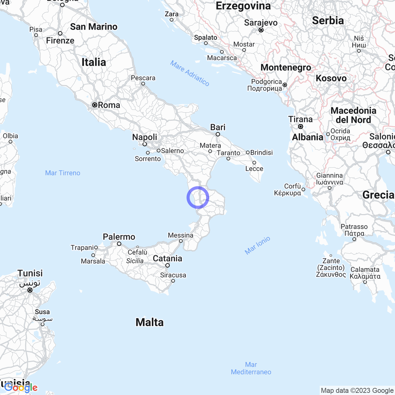 Mappa di Vaccarizzo in Montalto Uffugo