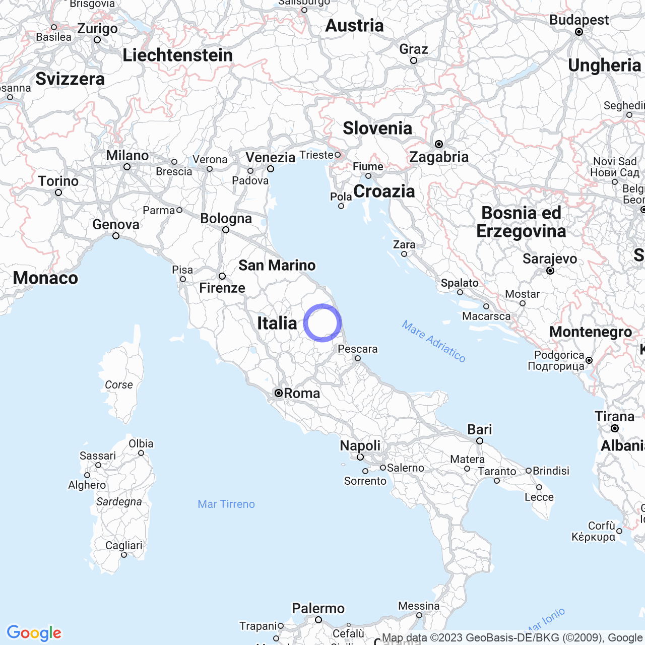 Mappa di Diletti in Monte San Martino