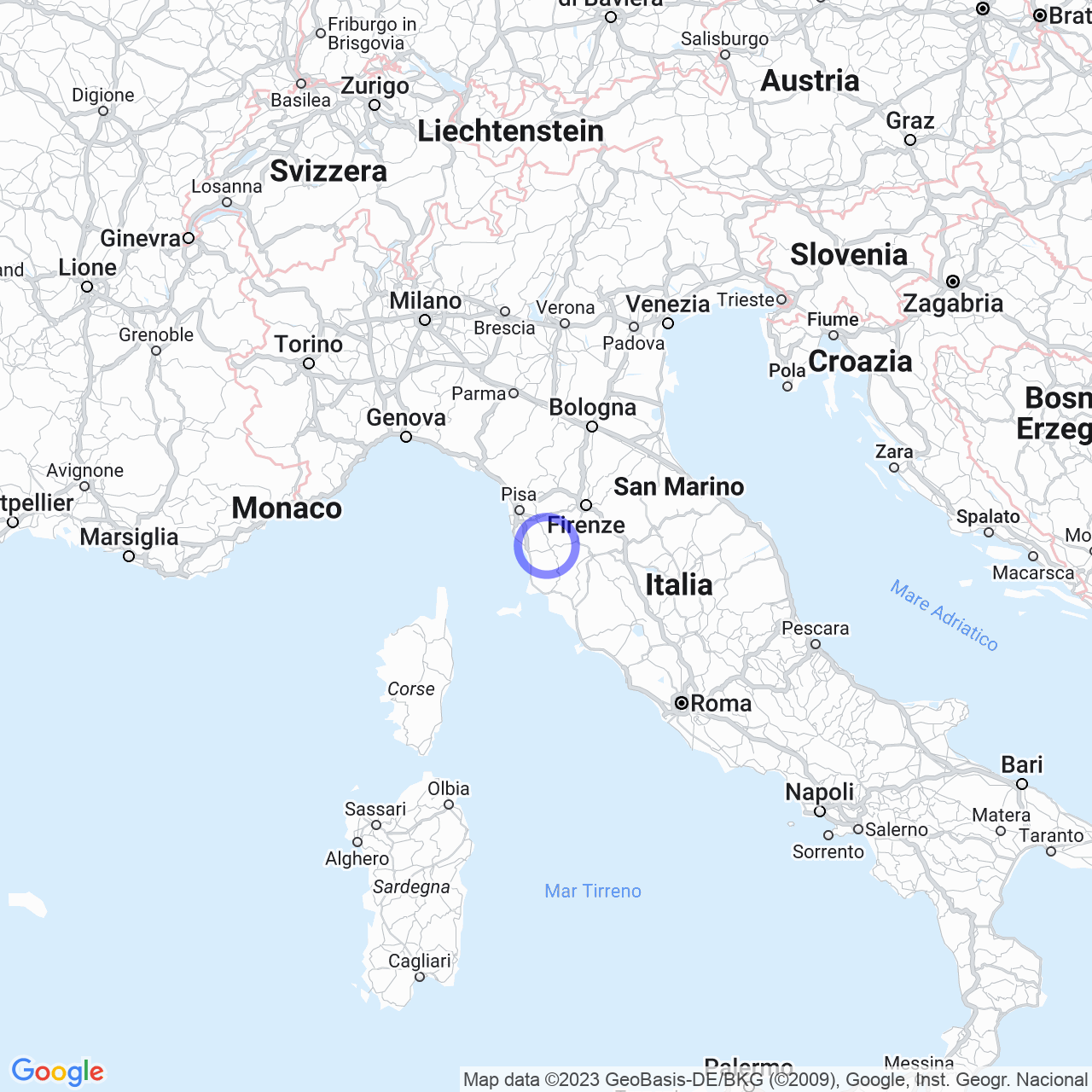 Mappa di Ponteginori in Montecatini Val di Cecina