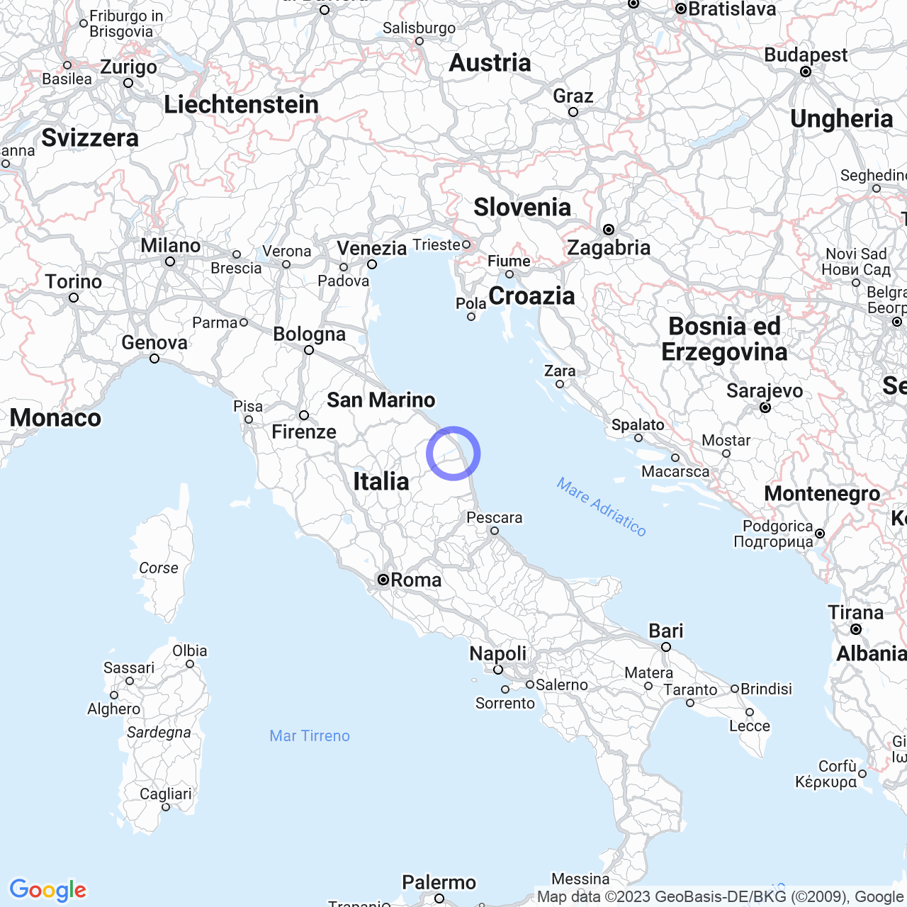 Mappa di Aneto in Montelupone