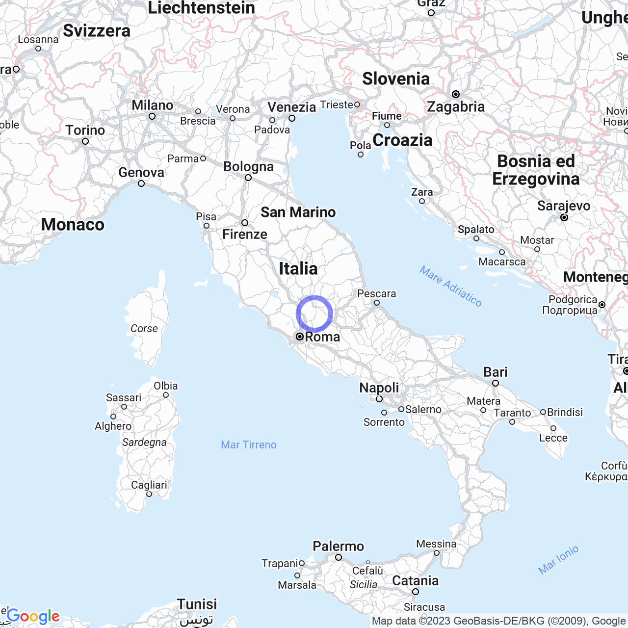 Mappa di San Benedetto in Montenero Sabino