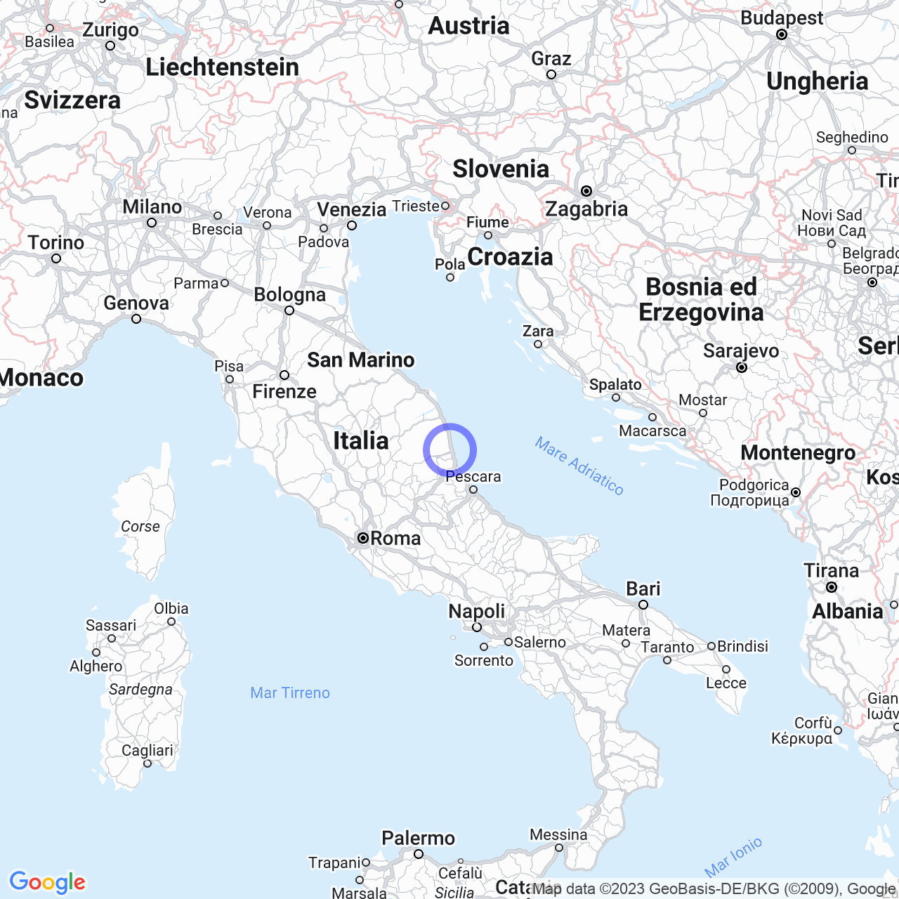 Mappa di Zona Industriale Ex Zona Nardi in Monteprandone