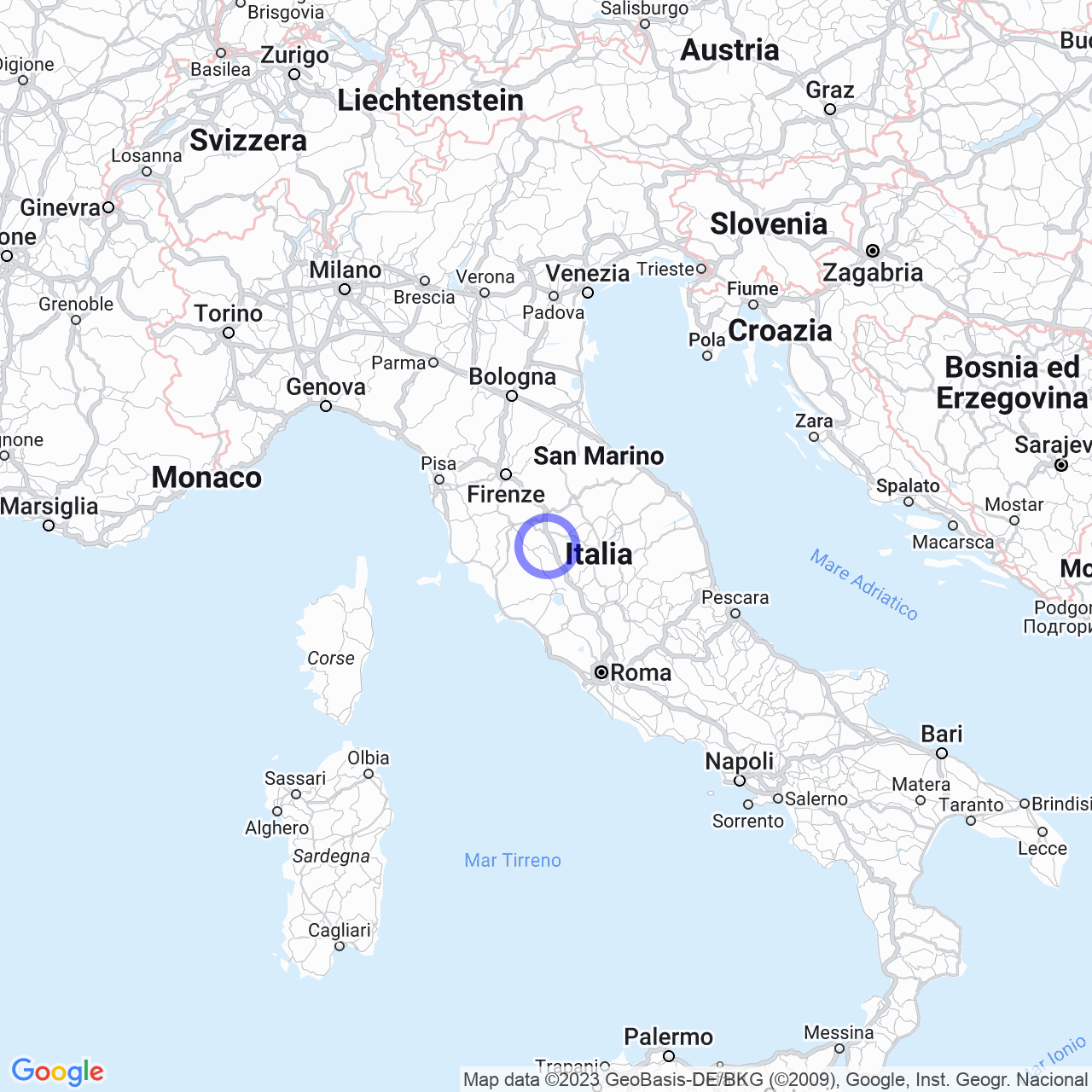 Mappa di Stabilimento Peruzzi in Montepulciano