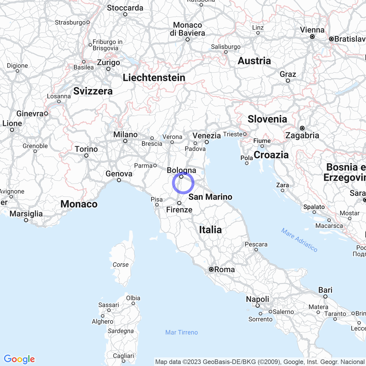 Mappa di Savazza in Monterenzio