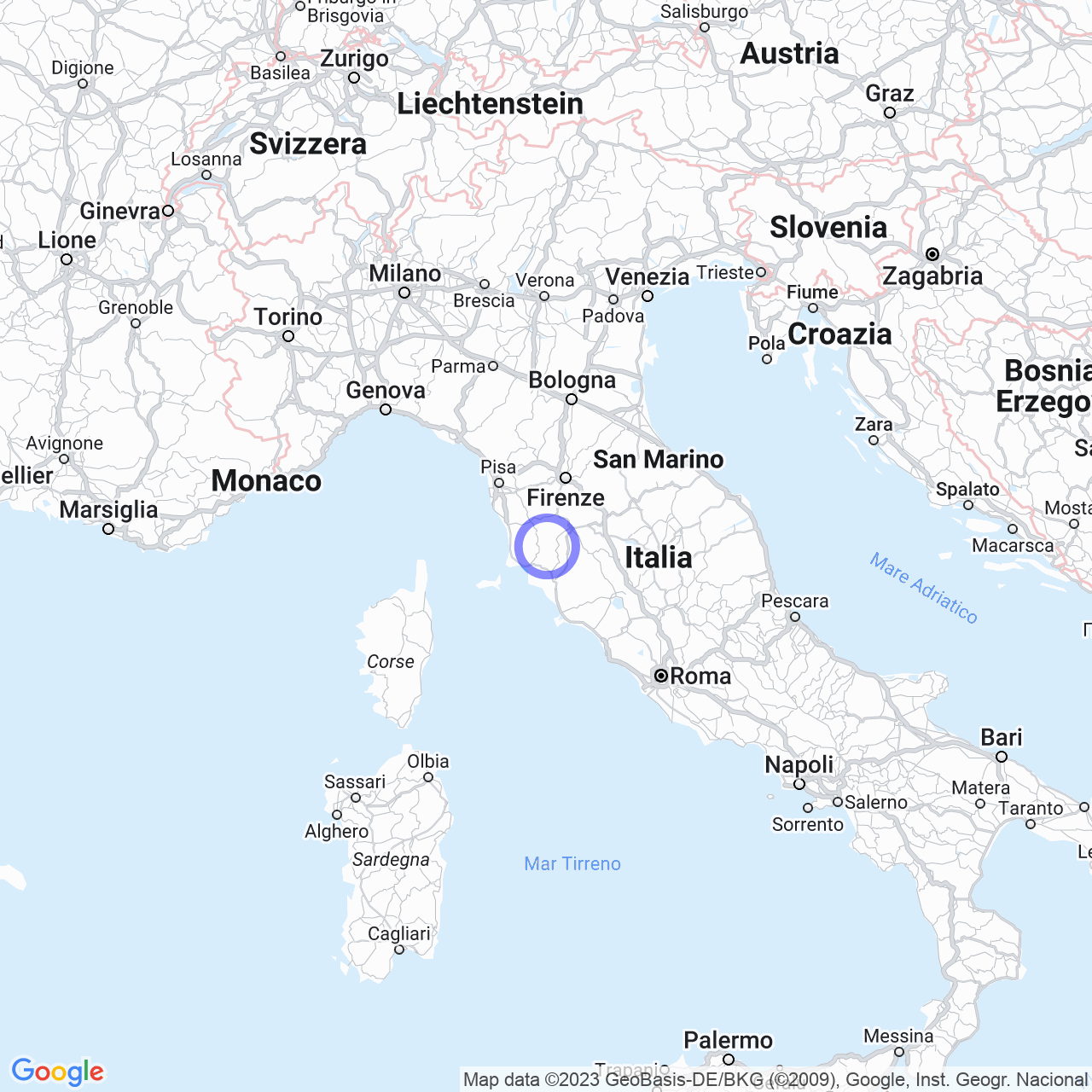 Mappa di Le Fornaci in Montieri