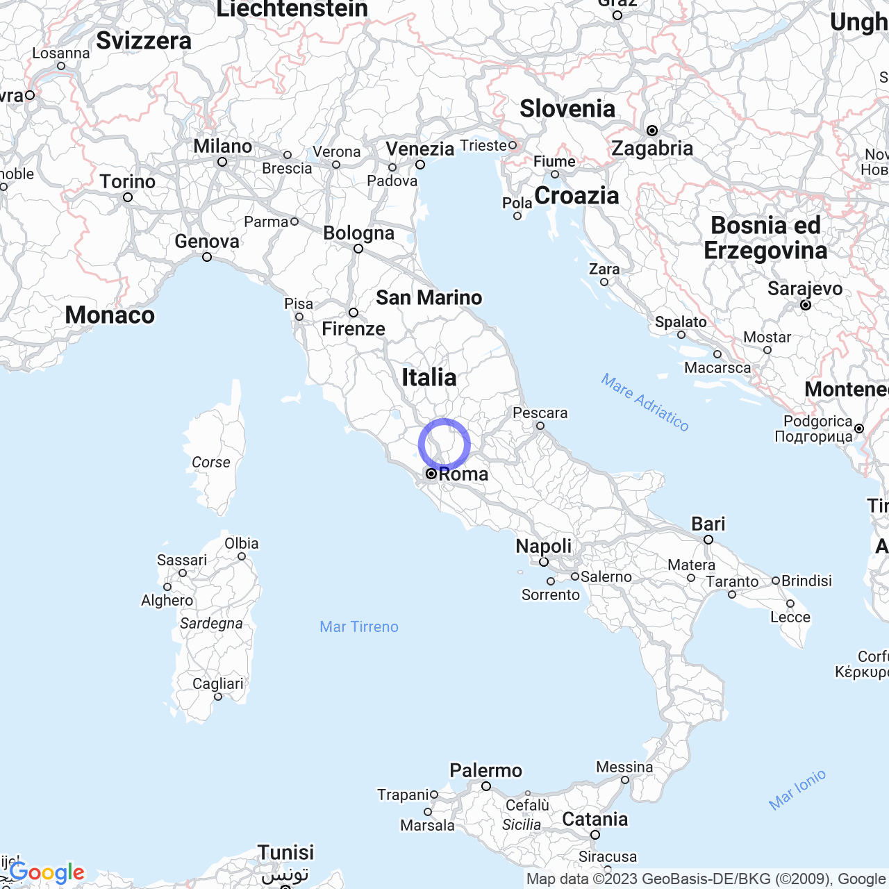 Mappa di Ferruti in Montopoli di Sabina