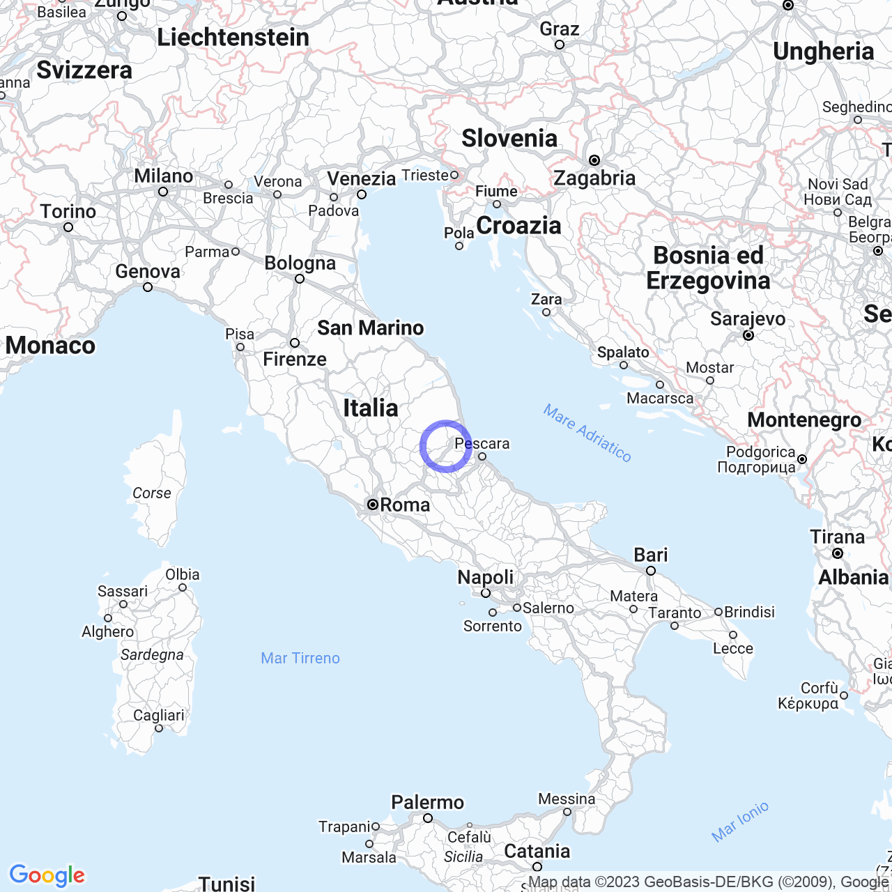 Mappa di Zona Industriale Trinità in Montorio al Vomano