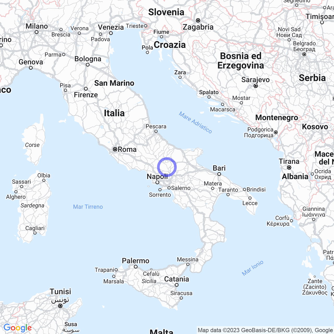 Mappa di Parlapiani in Morcone