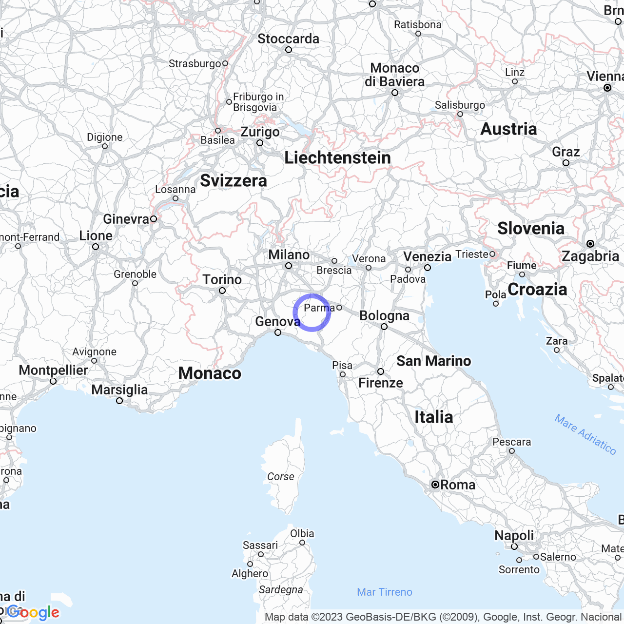 Mappa di Cà Ruggeri in Morfasso