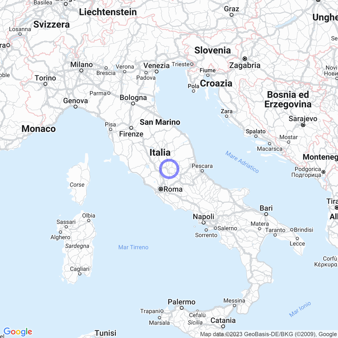 Mappa di La Croce-le Casette-torricella in Morro Reatino