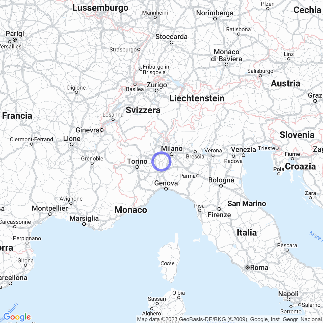 Mappa di Azienda Agricola La Panizzina S.p.a. in Mortara