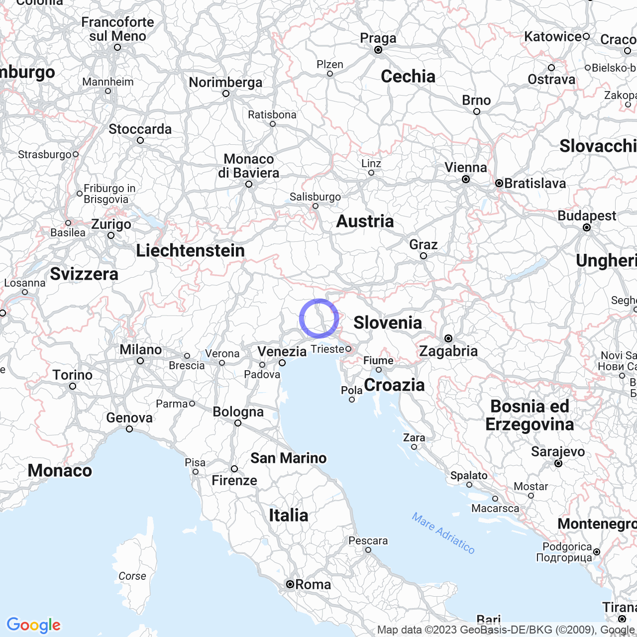 Mappa di Località dei Colli in Moruzzo