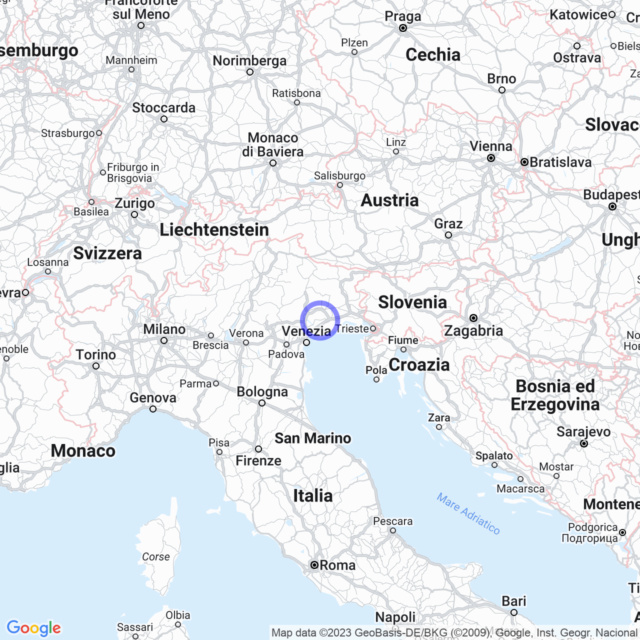 Mappa di Zona Industriale Sud in Motta di Livenza