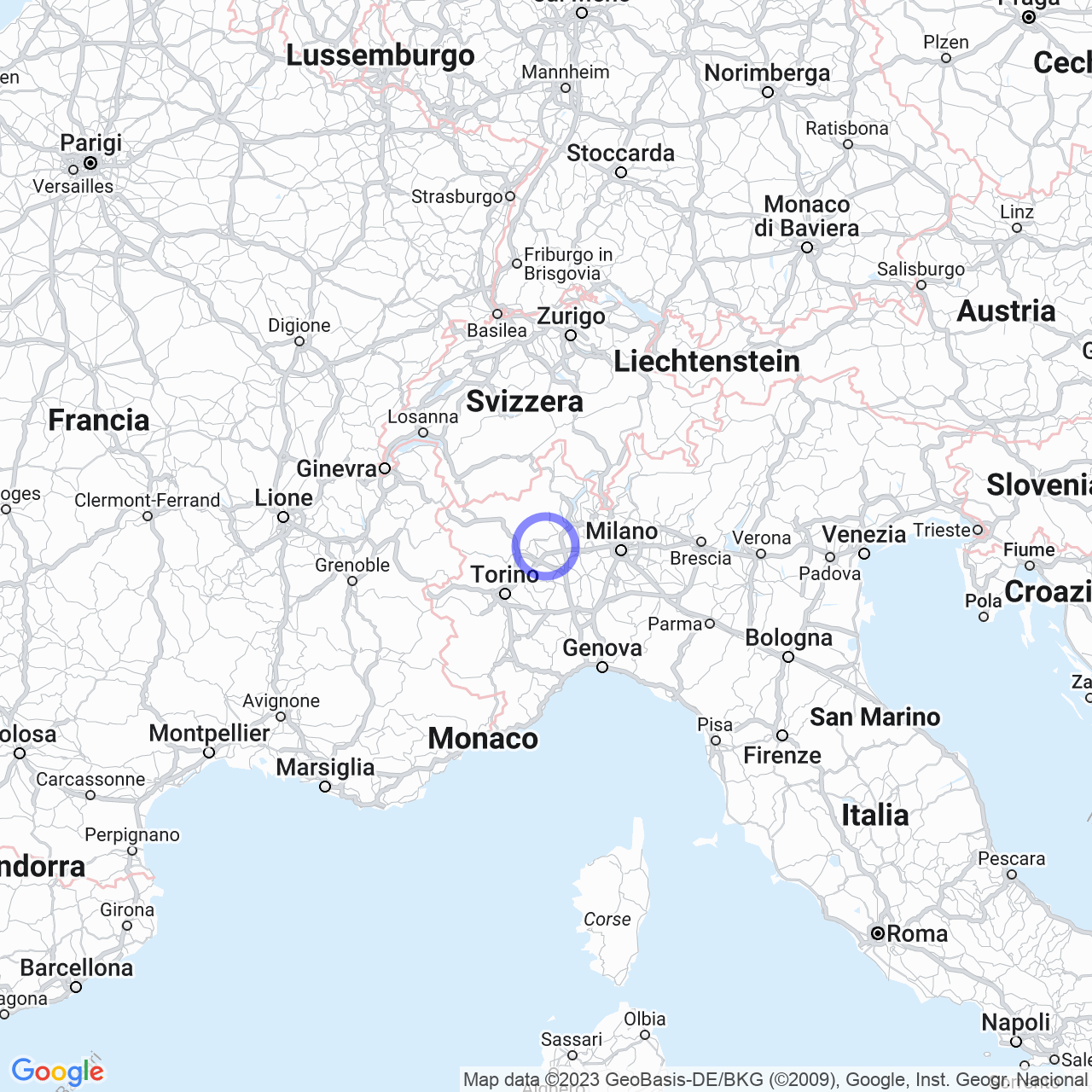 Mappa di Motto Superiore in Mottalciata