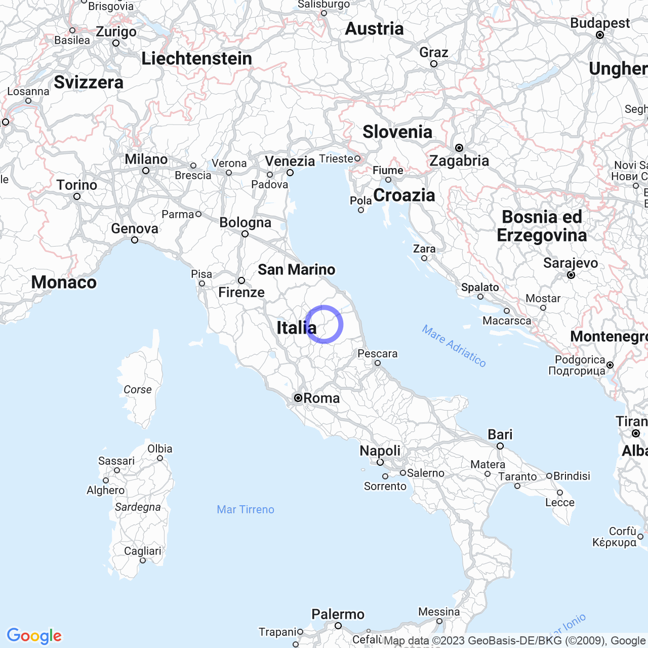 Mappa di Massaprofoglio in Muccia