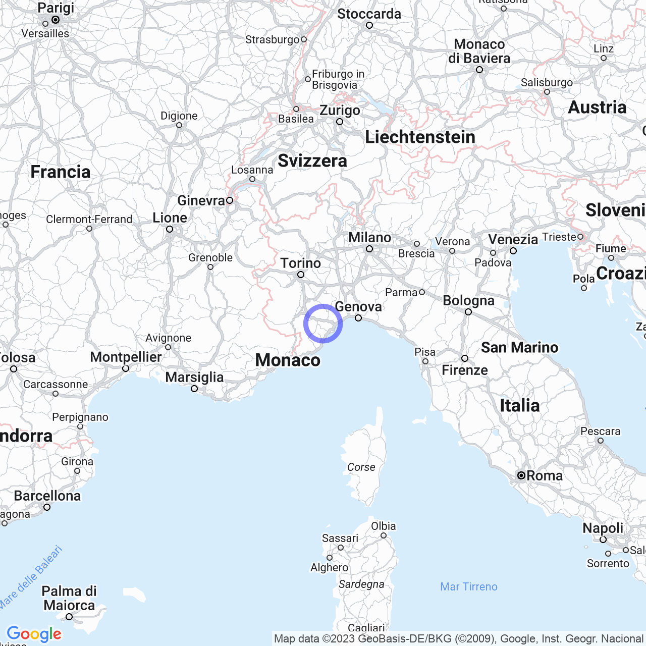 Mappa di Ferriera Nuova in Murialdo