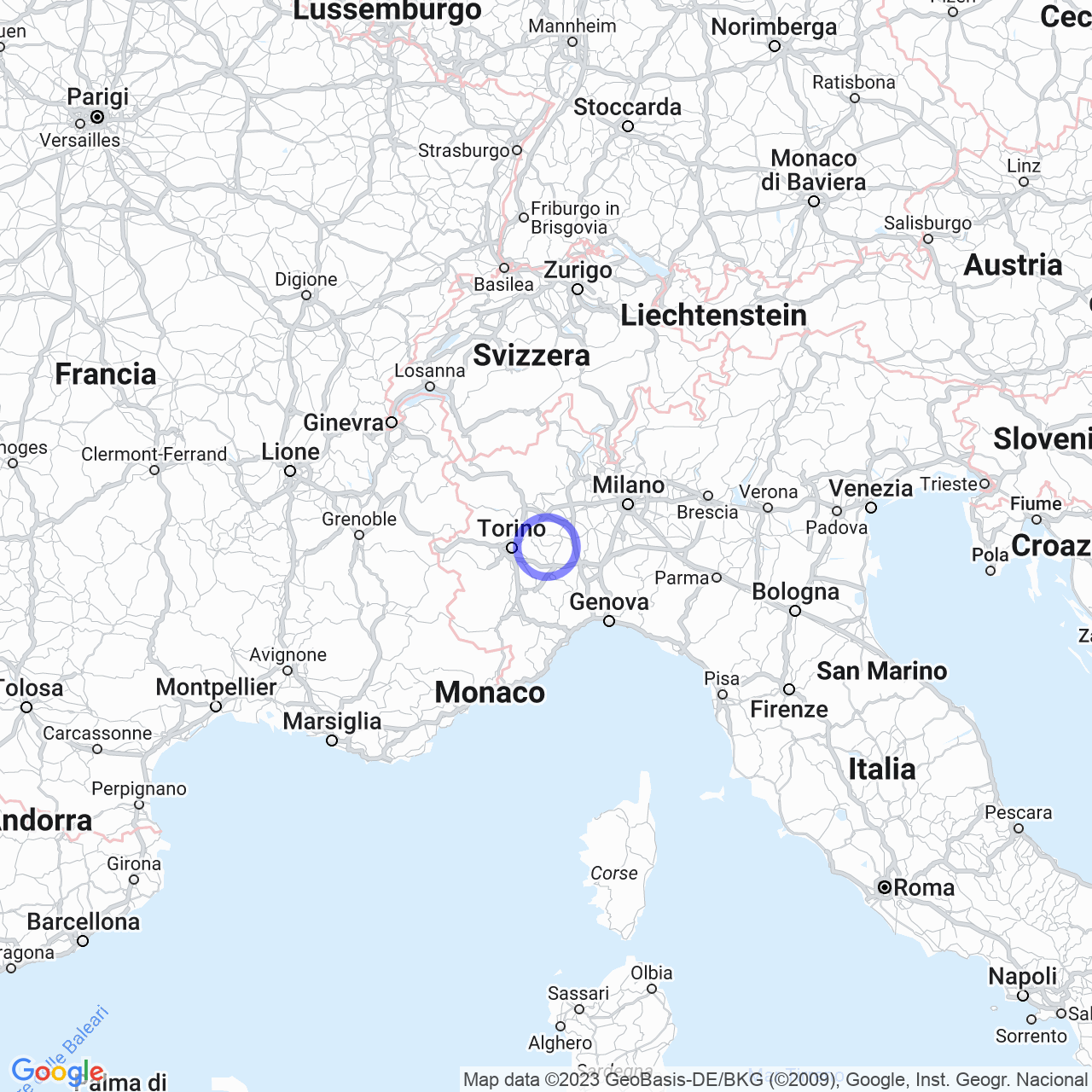 Mappa di Case Turini in Murisengo