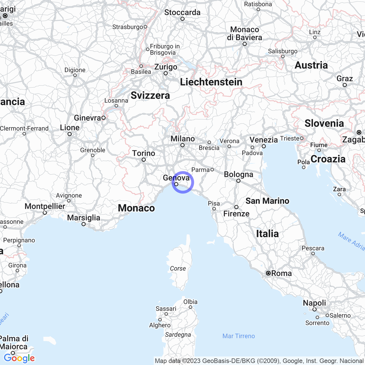 Mappa di Lezzaruole in Neirone