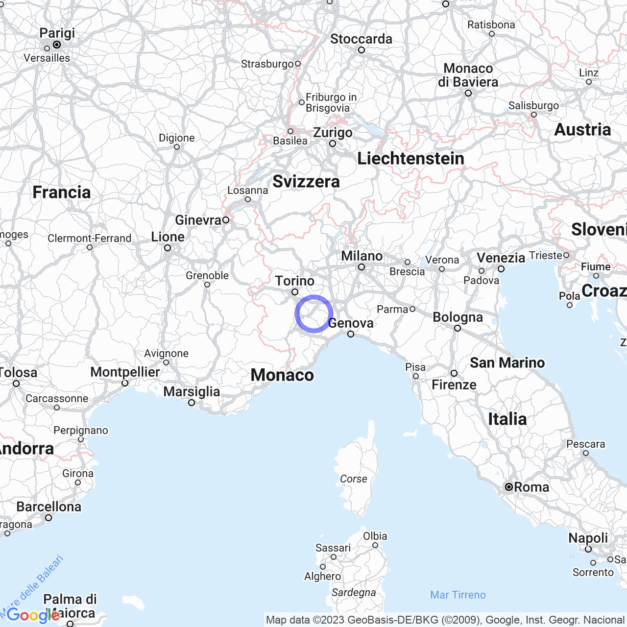 Mappa di Tetti in Neive