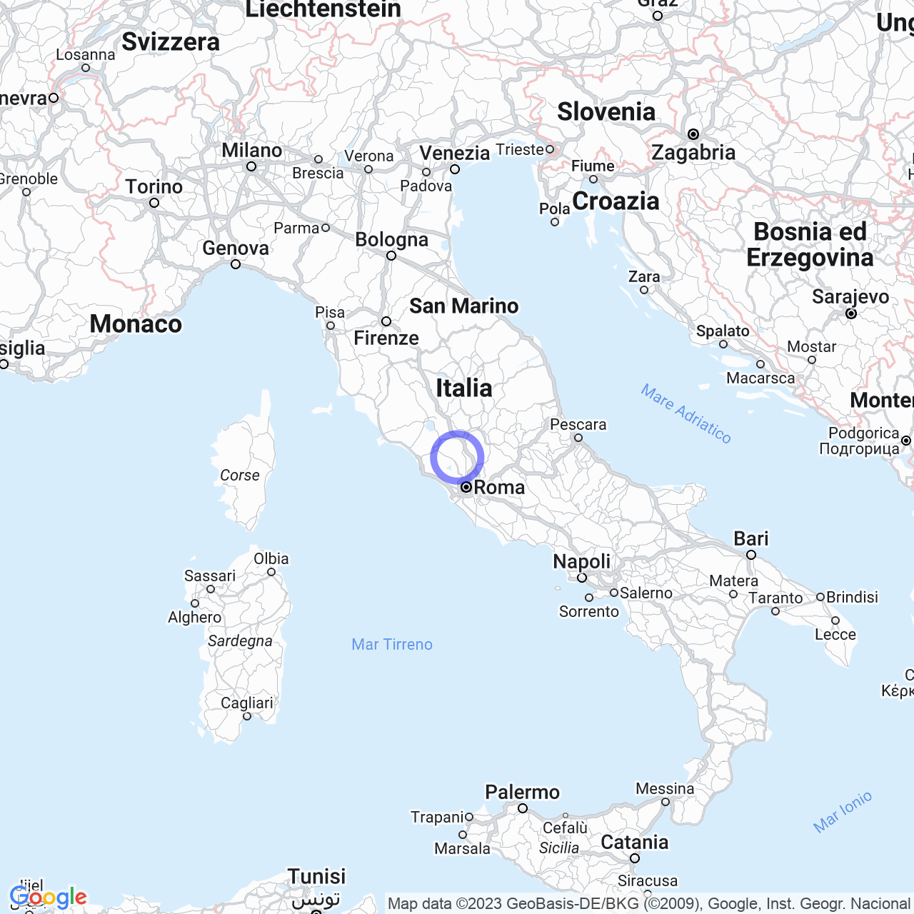 Mappa di Colle Salomonio in Nepi