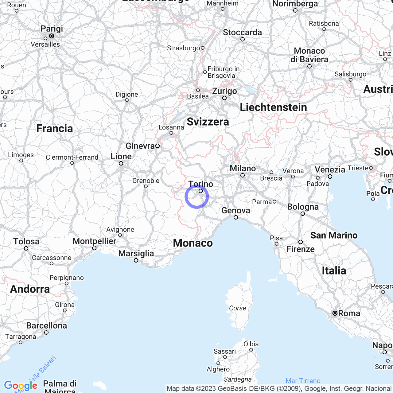 Mappa di Cascinetta Ronza in None